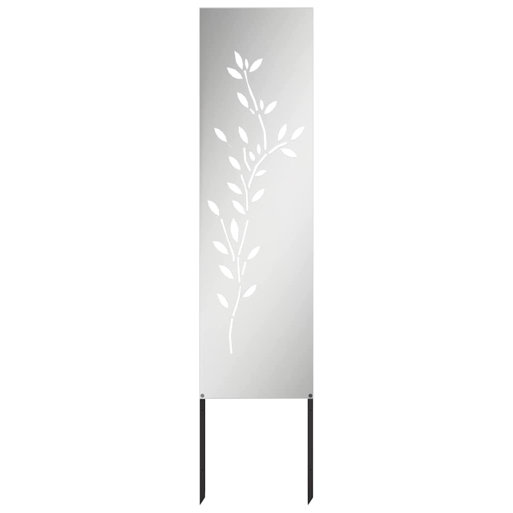 Vidaxxl paravento da giardino argento 32 x 140 cm in acciaio zincato