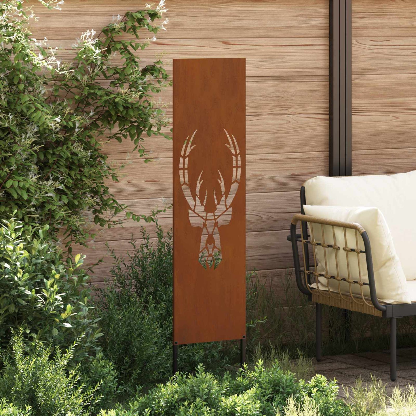 Vidaxl tuin privacy screen dierenprint roestig 32 x 140 cm cortenstaal