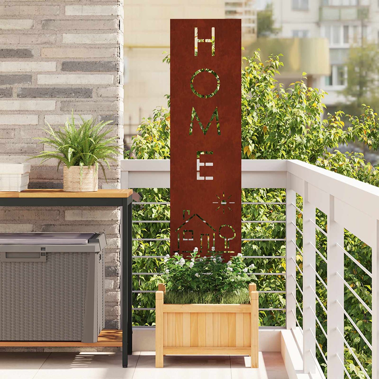VidaXL paravento da giardino traforato arrugginito 32 x 140 cm in acciaio corten