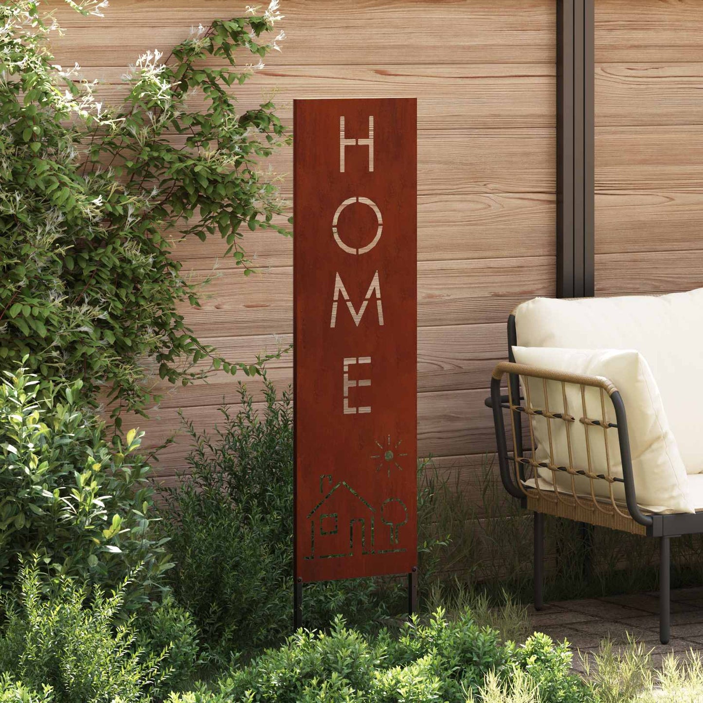 VidaXL paravento da giardino traforato arrugginito 32 x 140 cm in acciaio corten