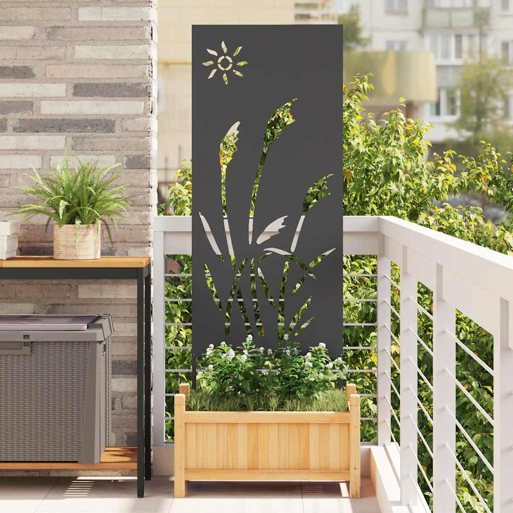 Vidaxl tuin privacy screen zwart 50 x 140 cm koudgewalst staal