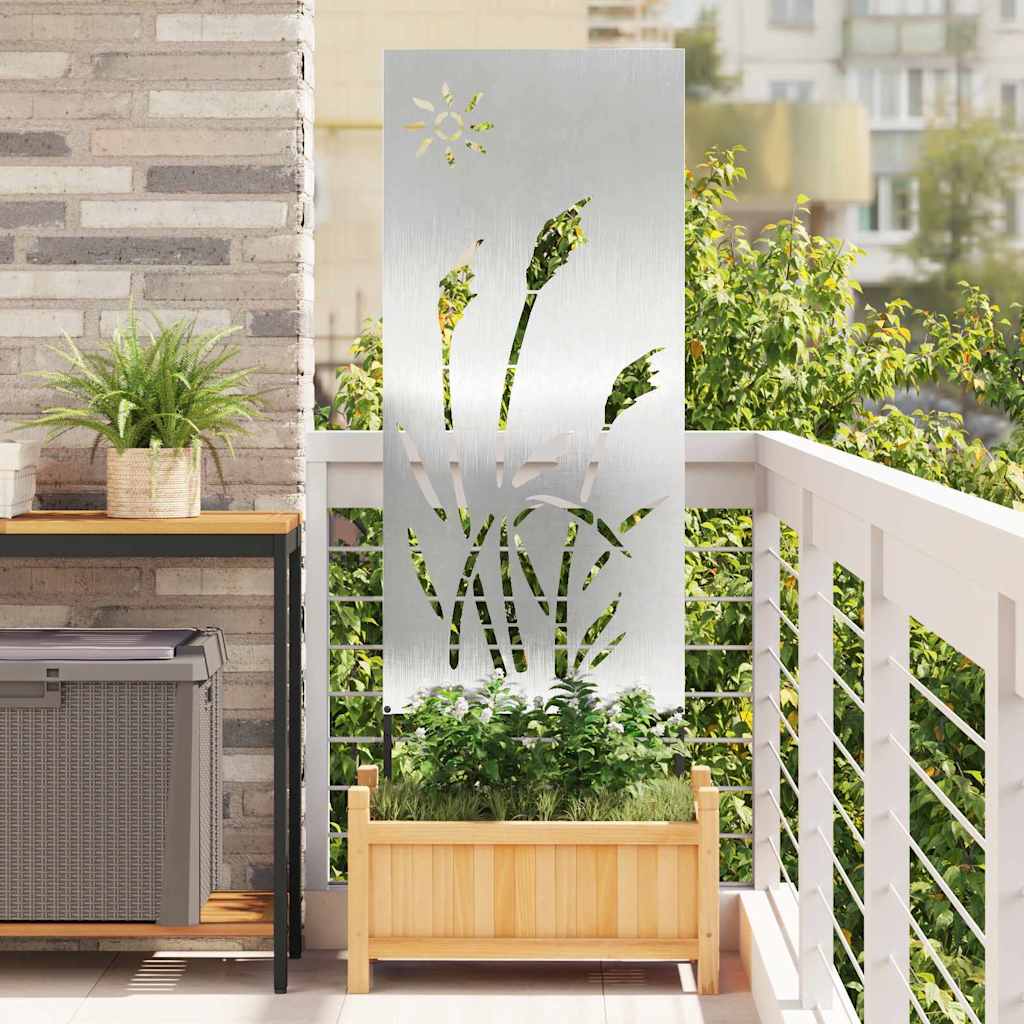 Vidaxl tuin privacy screen fretwerk zilver 50 x 140 cm roestvrij staal