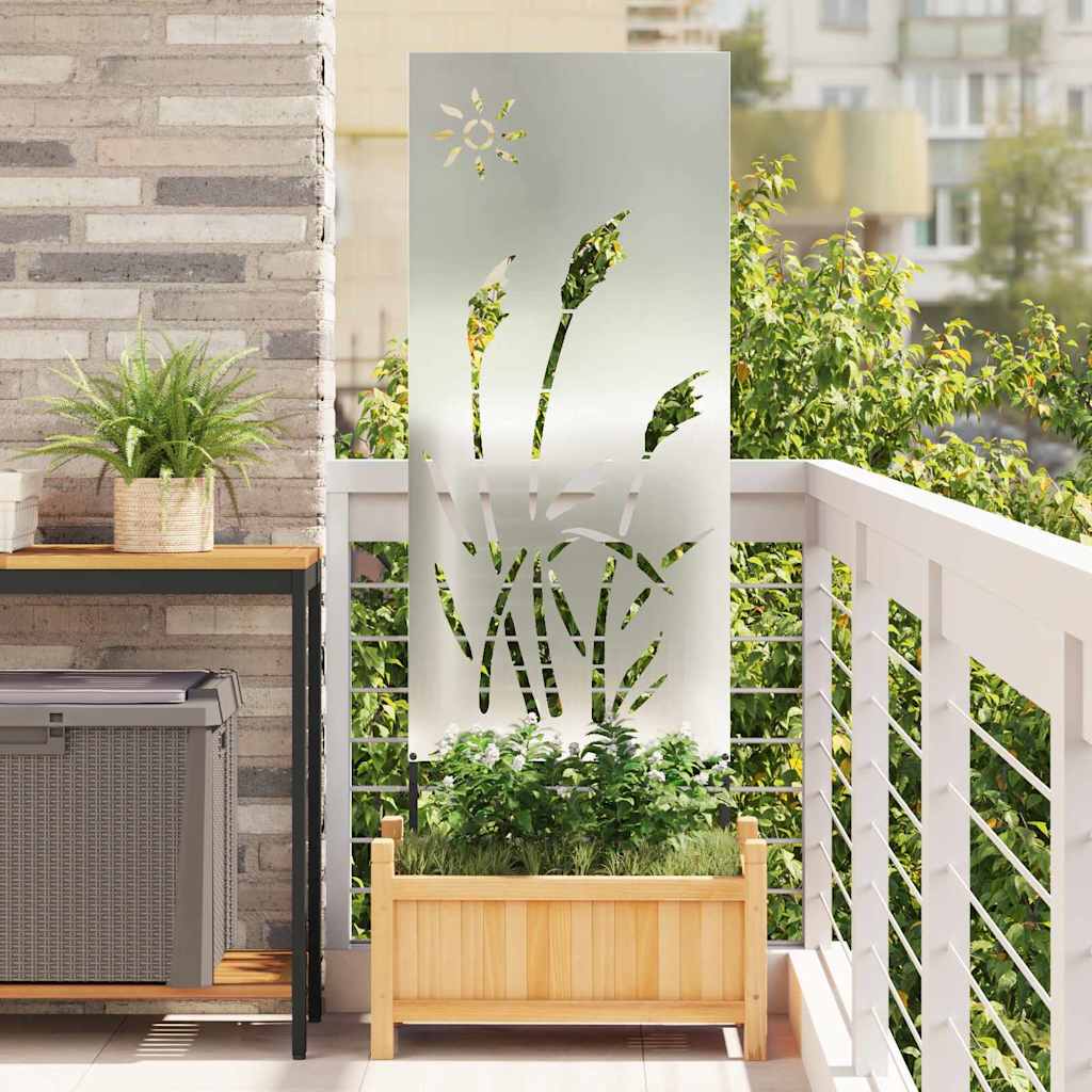 Vidaxxl protección visual para jardín plata 50 x 140 cm acero galvanizado