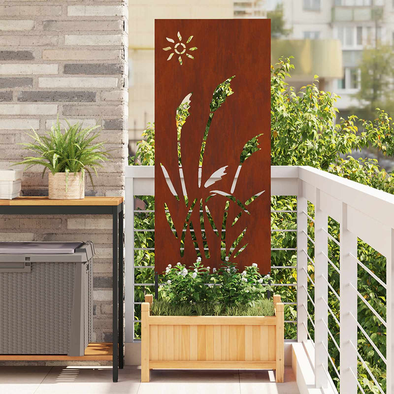 Vidaxxl protección visual para jardín calado oxidado 50 x 140 cm acero corten