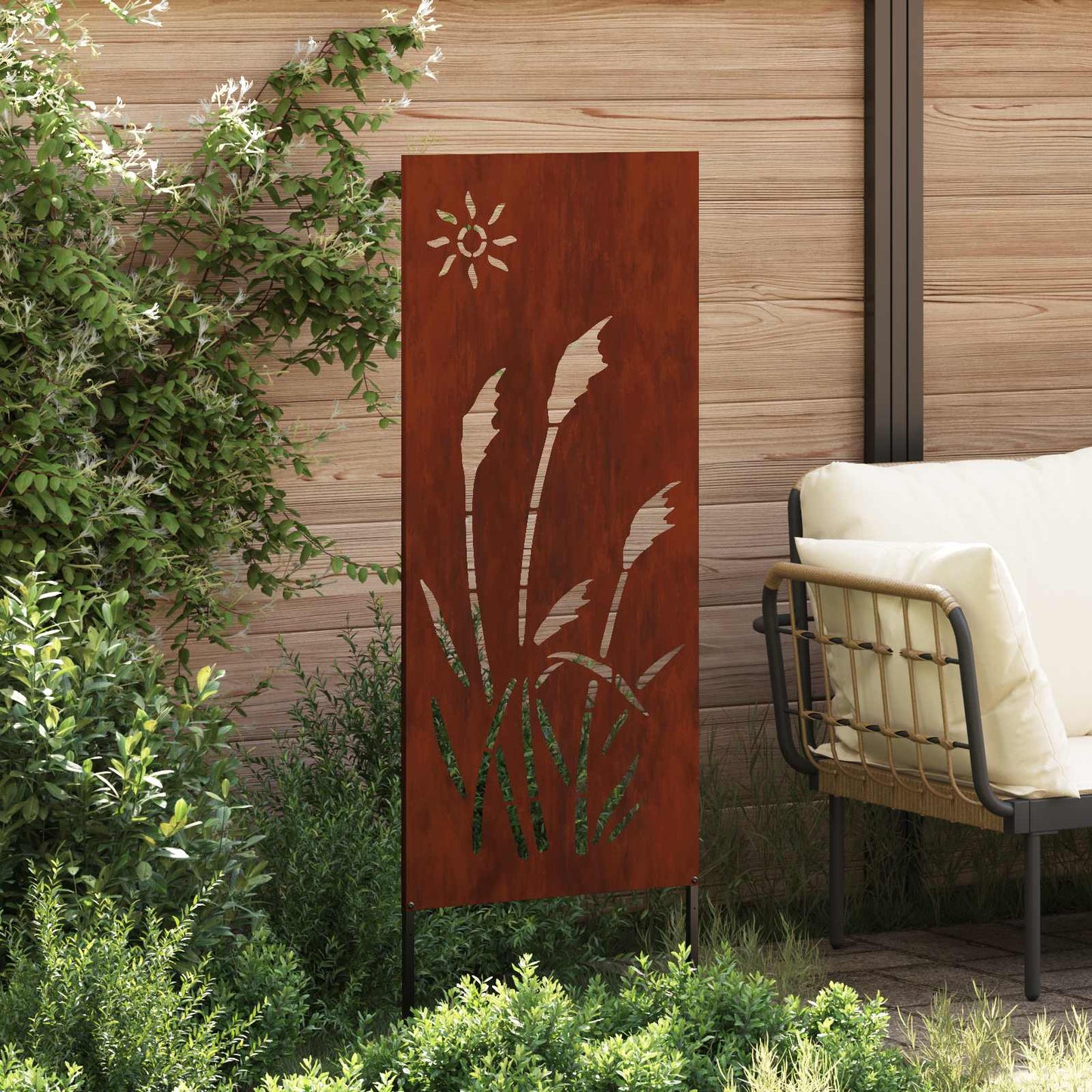 Vidaxl tuin privacy screen fretwerk roestig 50 x 140 cm cortenstaal