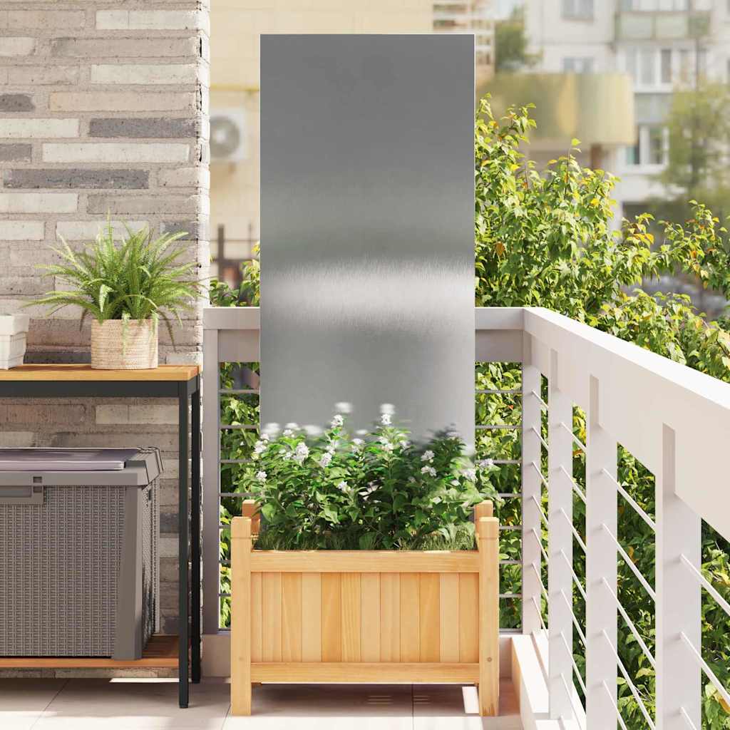 VidaXL protección visual para jardín calado plateado 50 x 140 cm acero inoxidable
