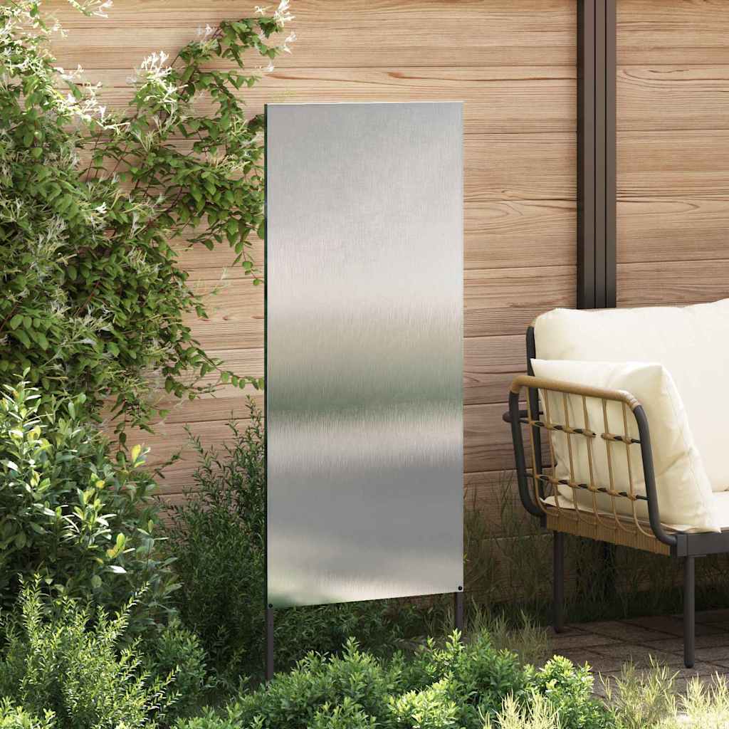 VidaXL protección visual para jardín calado plateado 50 x 140 cm acero inoxidable
