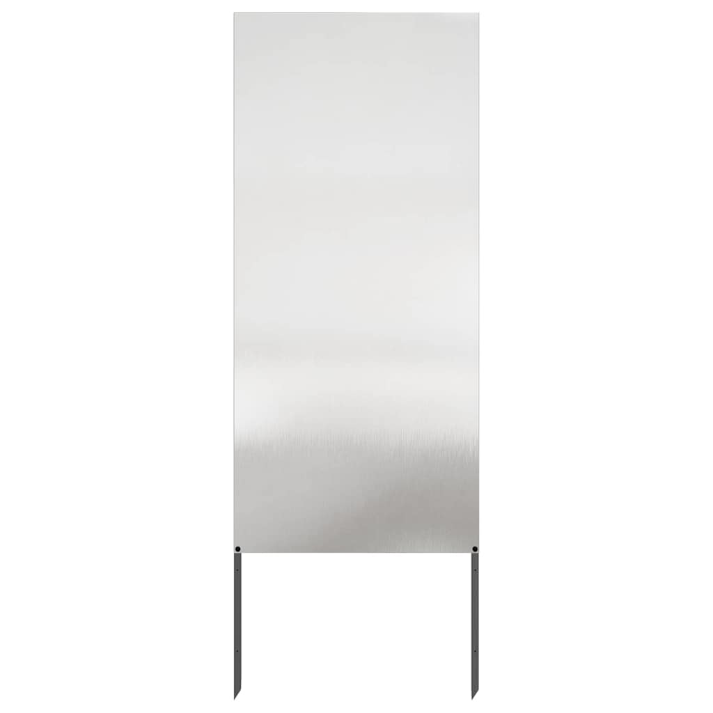 VidaXL protección visual para jardín calado plateado 50 x 140 cm acero inoxidable