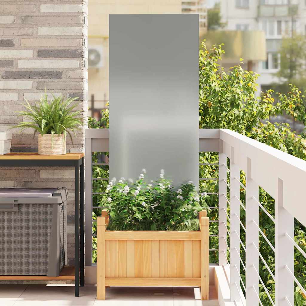 Vidaxxl paravento da giardino argento 50 x 140 cm in acciaio zincato