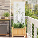 Vidaxl tuin privacy screen bloemen wit 50 x 140 cm koudgewalst staal