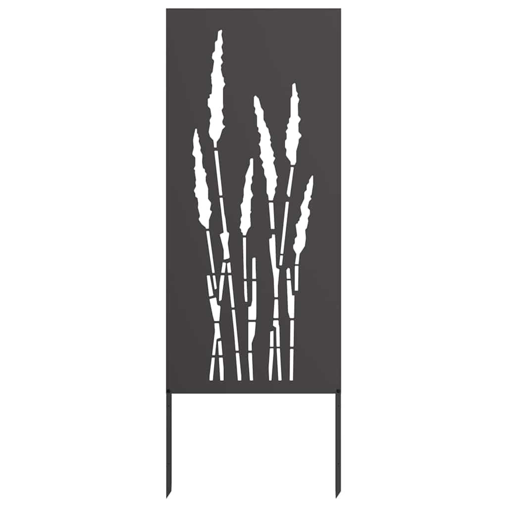 Vidaxl tuin privacy screen bloemen zwart 50 x 140 cm koudgewalst staal