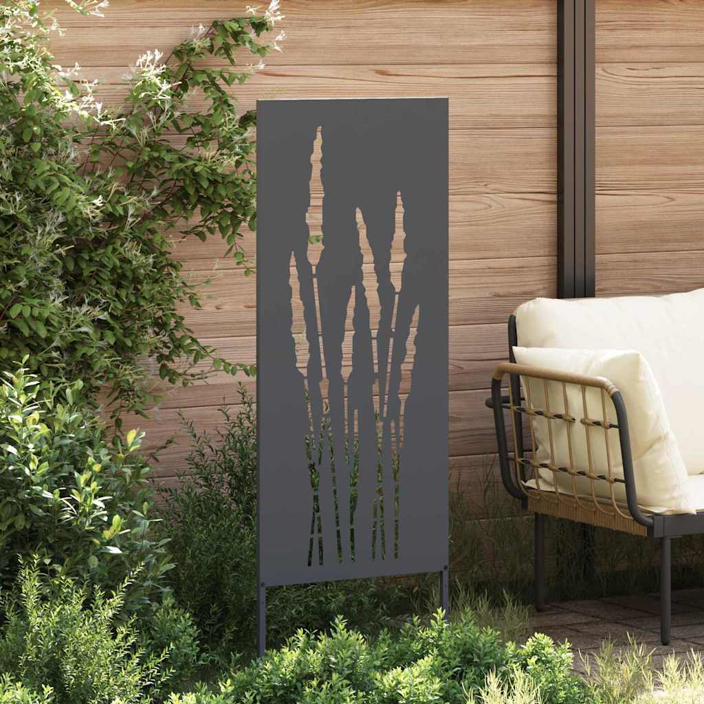 Vidaxxl paravento da giardino antracite 50 x 140 cm in acciaio laminato a freddo
