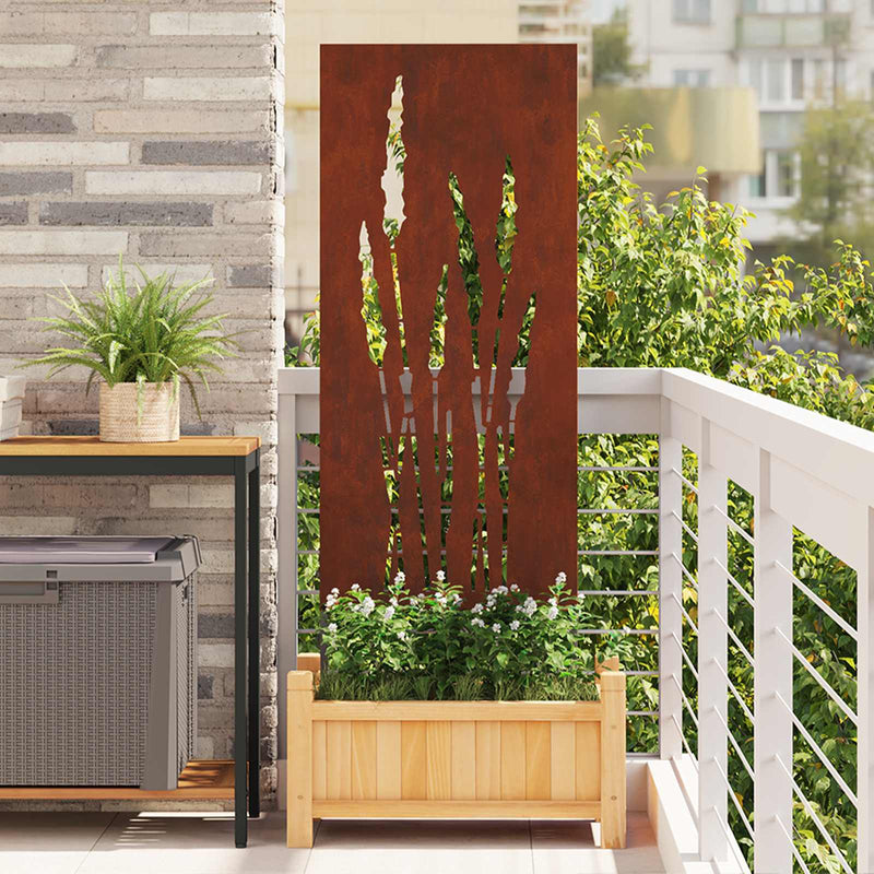 Vidaxxl protección visual para jardín flores oxidado 50 x 140 cm acero corten