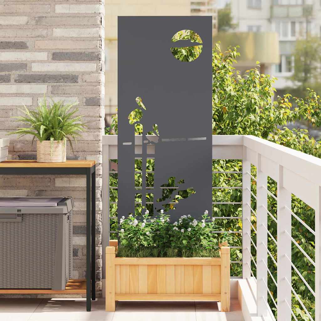 Vidaxxl paravento da giardino antracite 50 x 140 cm in acciaio laminato a freddo