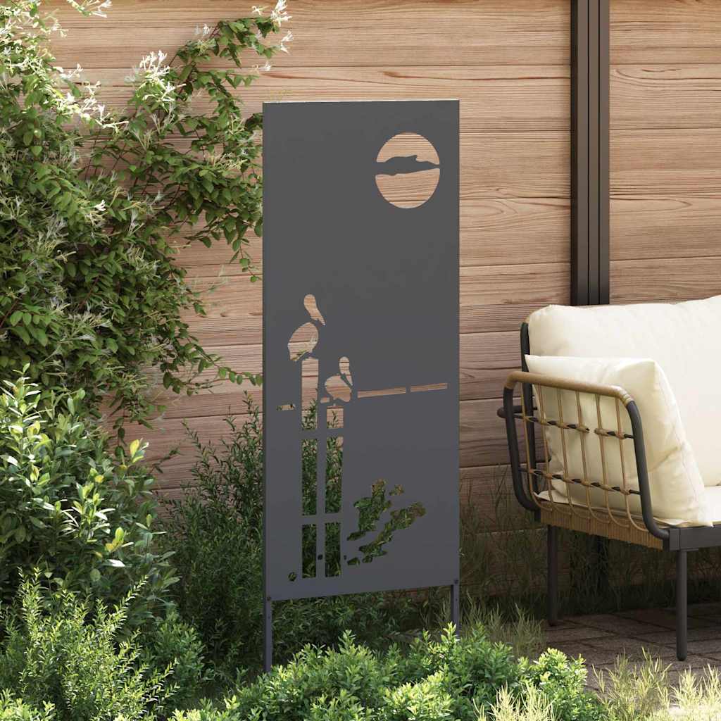 Vidaxxl paravento da giardino antracite 50 x 140 cm in acciaio laminato a freddo