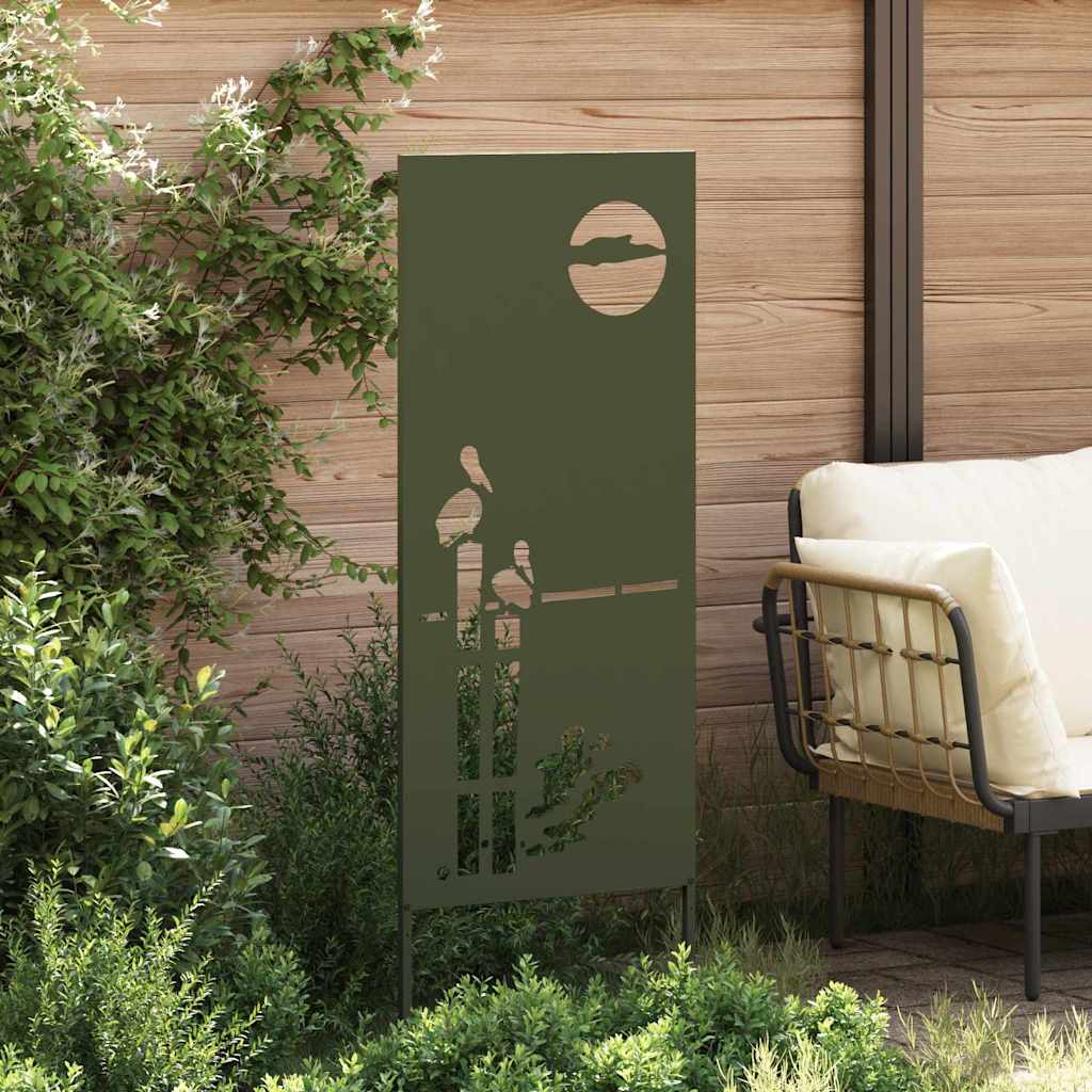 Vidaxl tuin privacy screen olijfgroen 50 x 140 cm koudgewalst staal