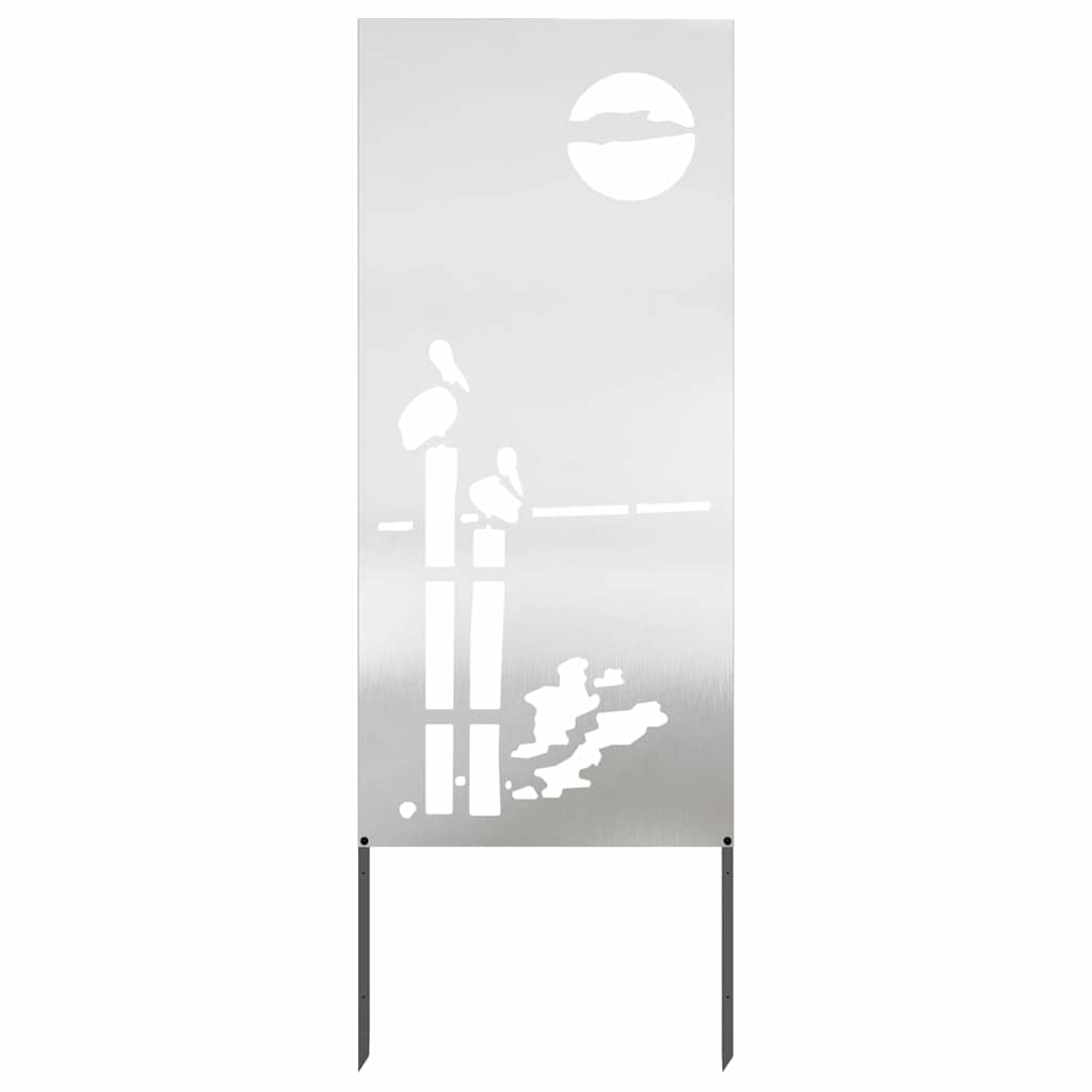 VidaXL protección visual para jardín calado plateado 50 x 140 cm acero inoxidable