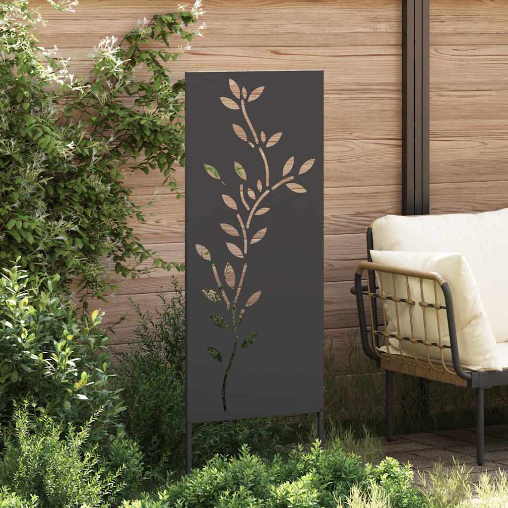 Vidaxxl protección visual para jardín flores negro 50 x 140 cm acero laminado en frío
