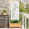 Vidaxl tuin privacy screen bloemen wit 50 x 140 cm koudgewalst staal