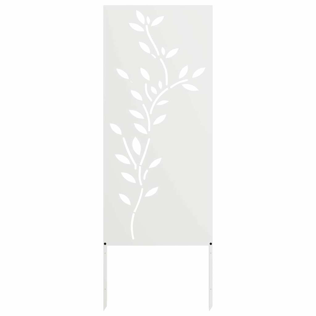 Vidaxl tuin privacy screen bloemen wit 50 x 140 cm koudgewalst staal