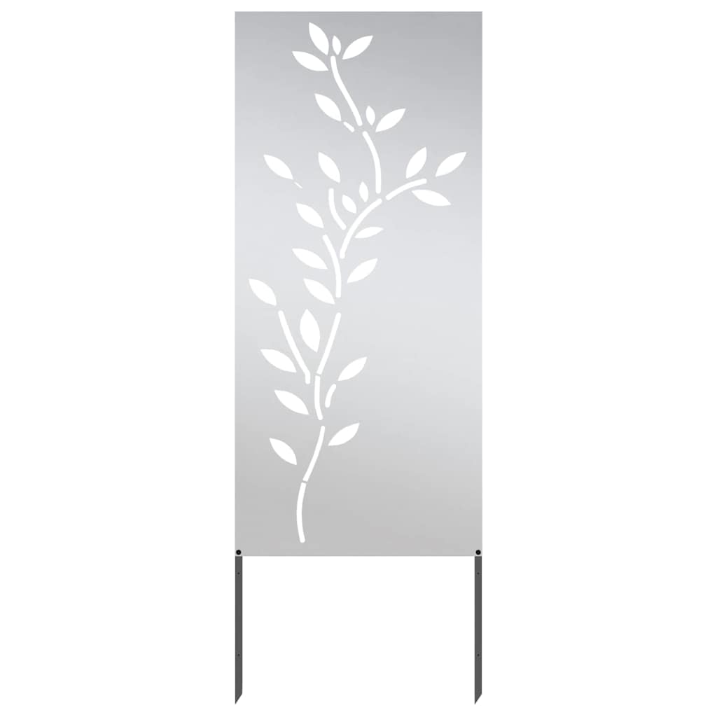 Vidaxxl protección visual para jardín flores plata 50 x 140 cm acero inoxidable