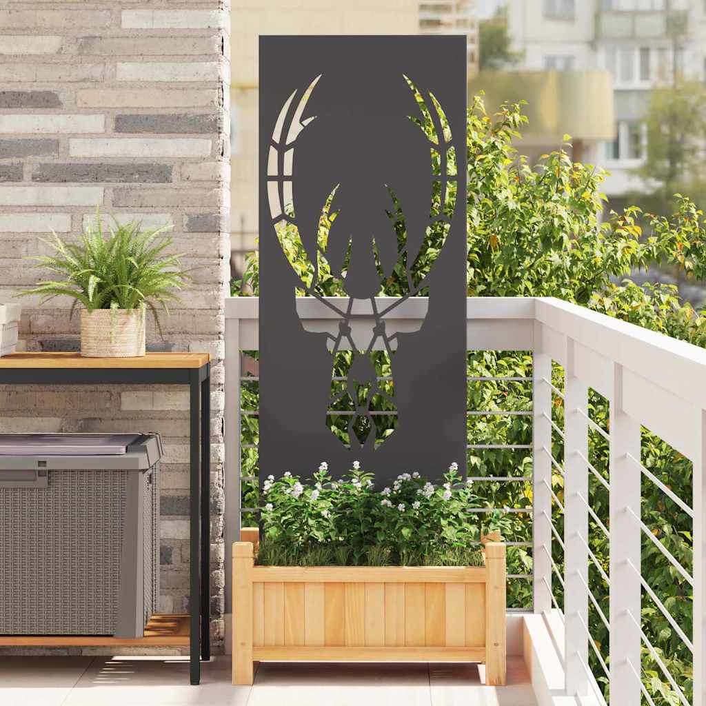 Vidaxxl schermo privacy da giardino nero 50 x 140 cm in acciaio laminato a freddo