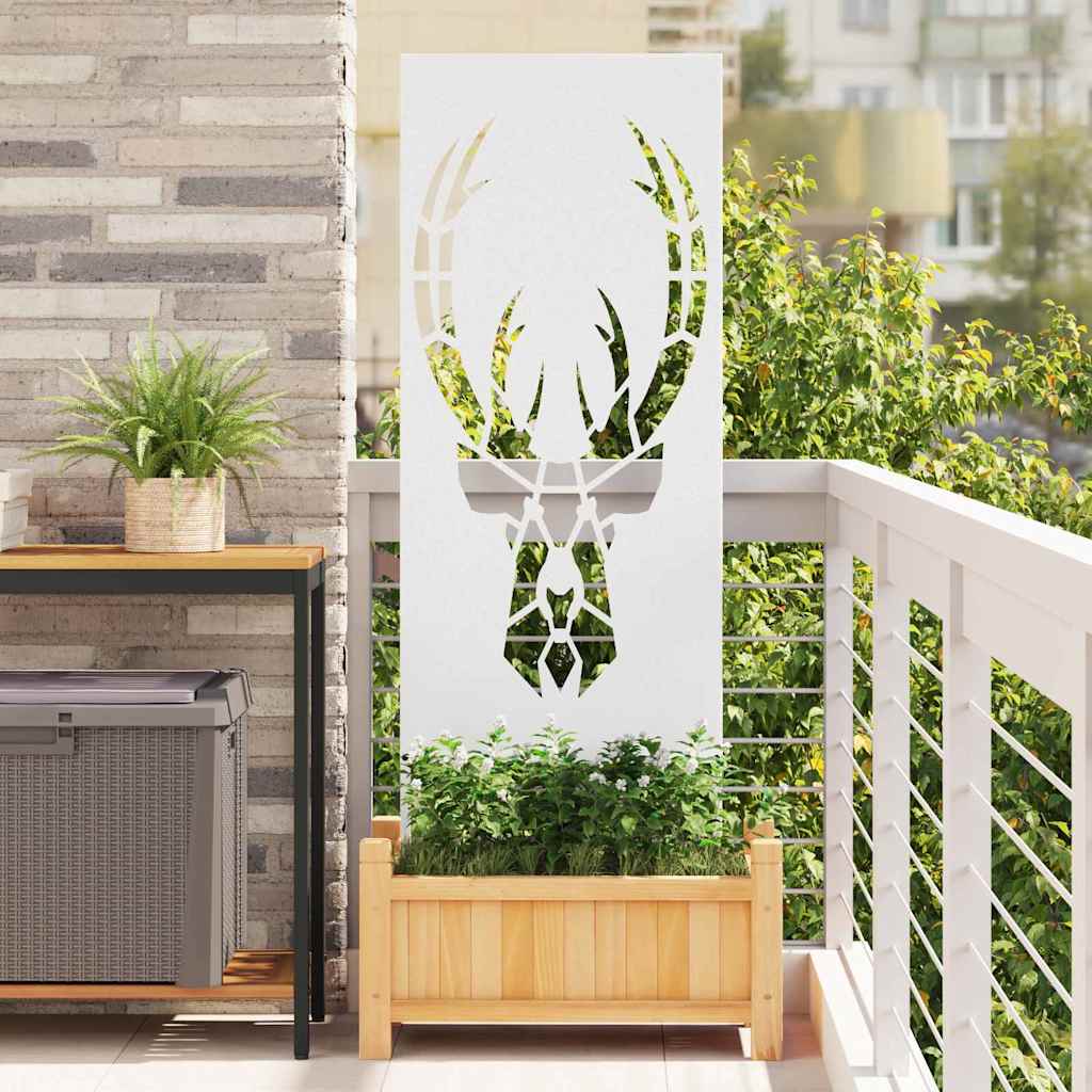 Vidaxl tuin privacy screen wit 50 x 140 cm koudgewalst staal