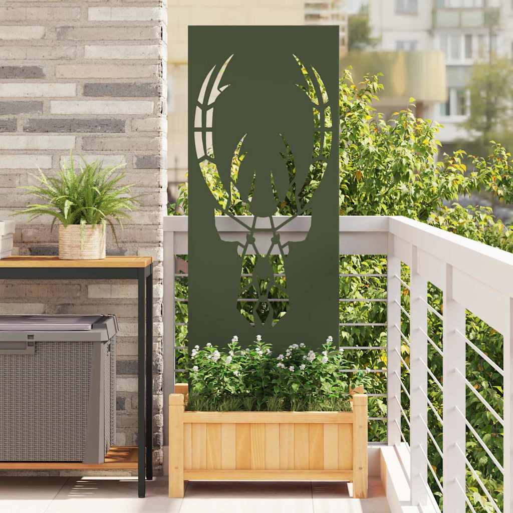 Vidaxl tuin privacy screen olijfgroen 50 x 140 cm koudgewalst staal