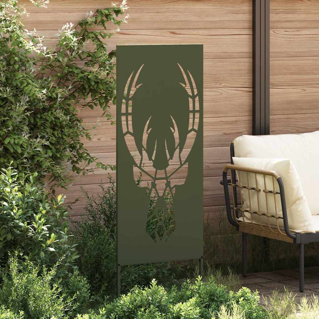 Vidaxl tuin privacy screen olijfgroen 50 x 140 cm koudgewalst staal