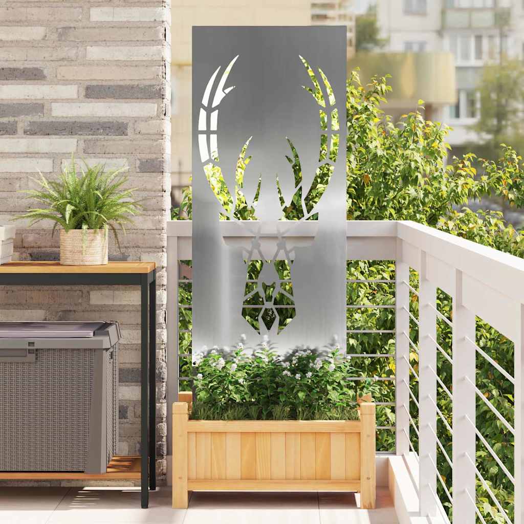 Vidaxxl paravento da giardino argento 50 x 140 cm in acciaio zincato
