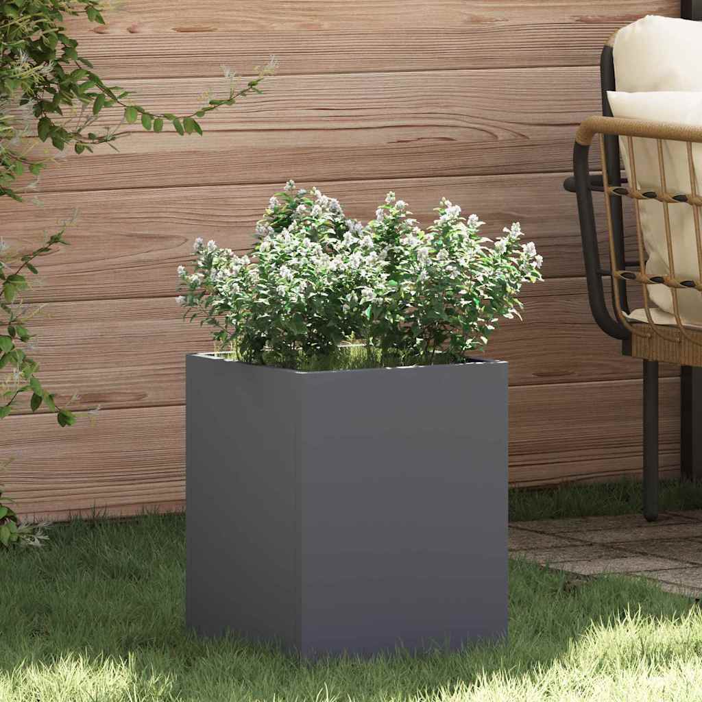 Vidaxl tuin bloempot antraciet 32 x 32 x 40 cm koudgewalst staal