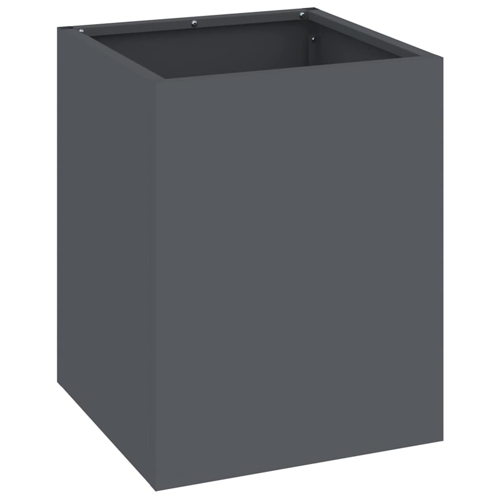 Vaso da fiori da giardino Vidaxxl antracite 32 x 32 x 40 cm in acciaio laminato a freddo