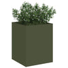 Vidaxl tuin bloempot olijf groen 32 x 32 x 40 cm koudgewalst staal