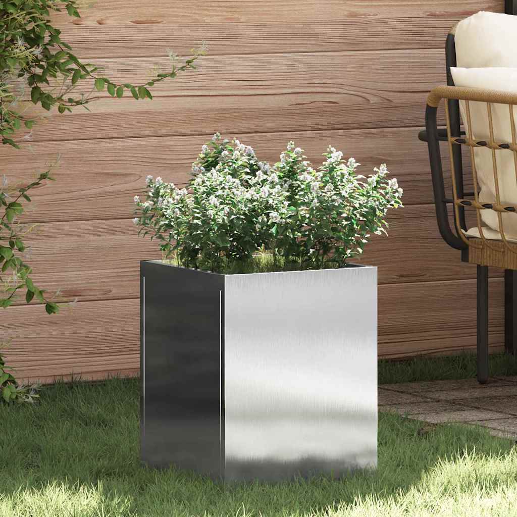 Vidaxl tuin bloempot roestvrij staal 32 x 32 x 40 cm roestvrij staal