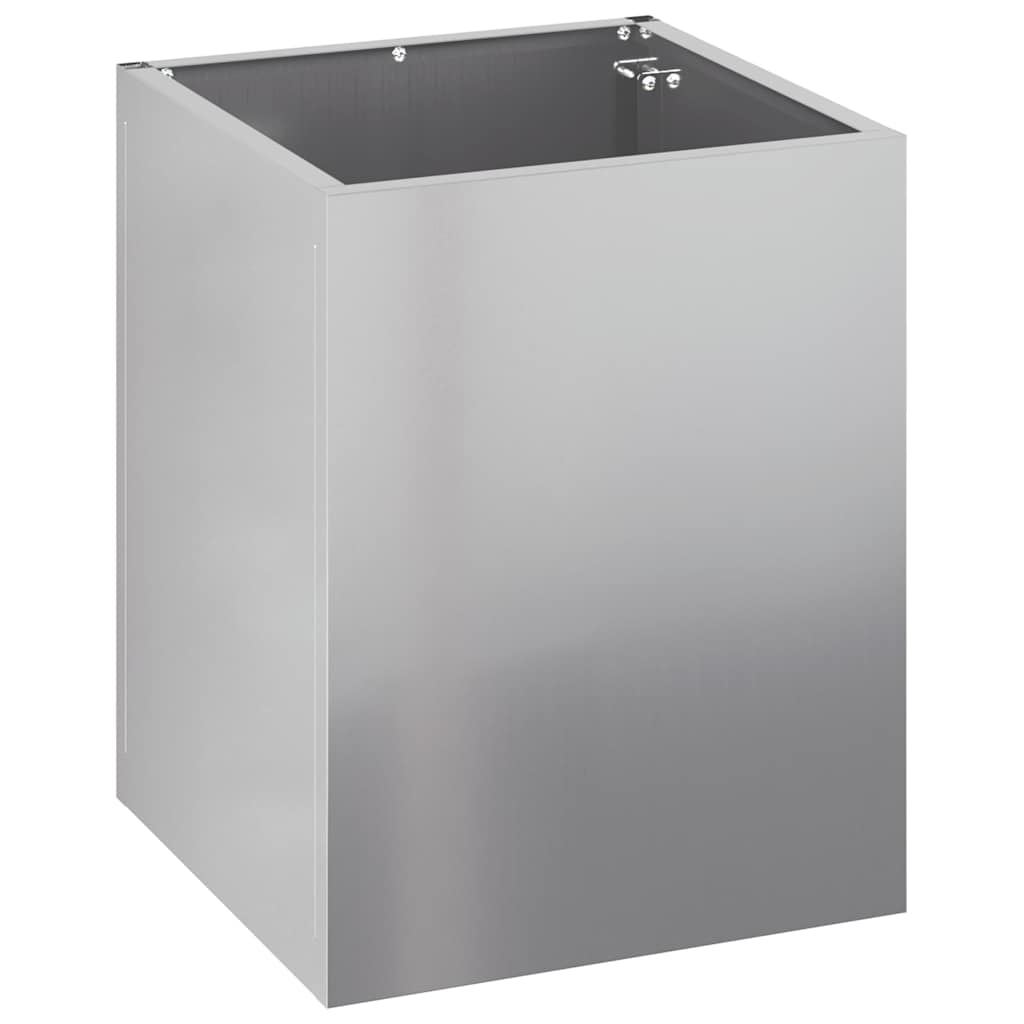 Vaso da fiori da giardino Vidaxl in acciaio zincato 32 x 32 x 40 cm