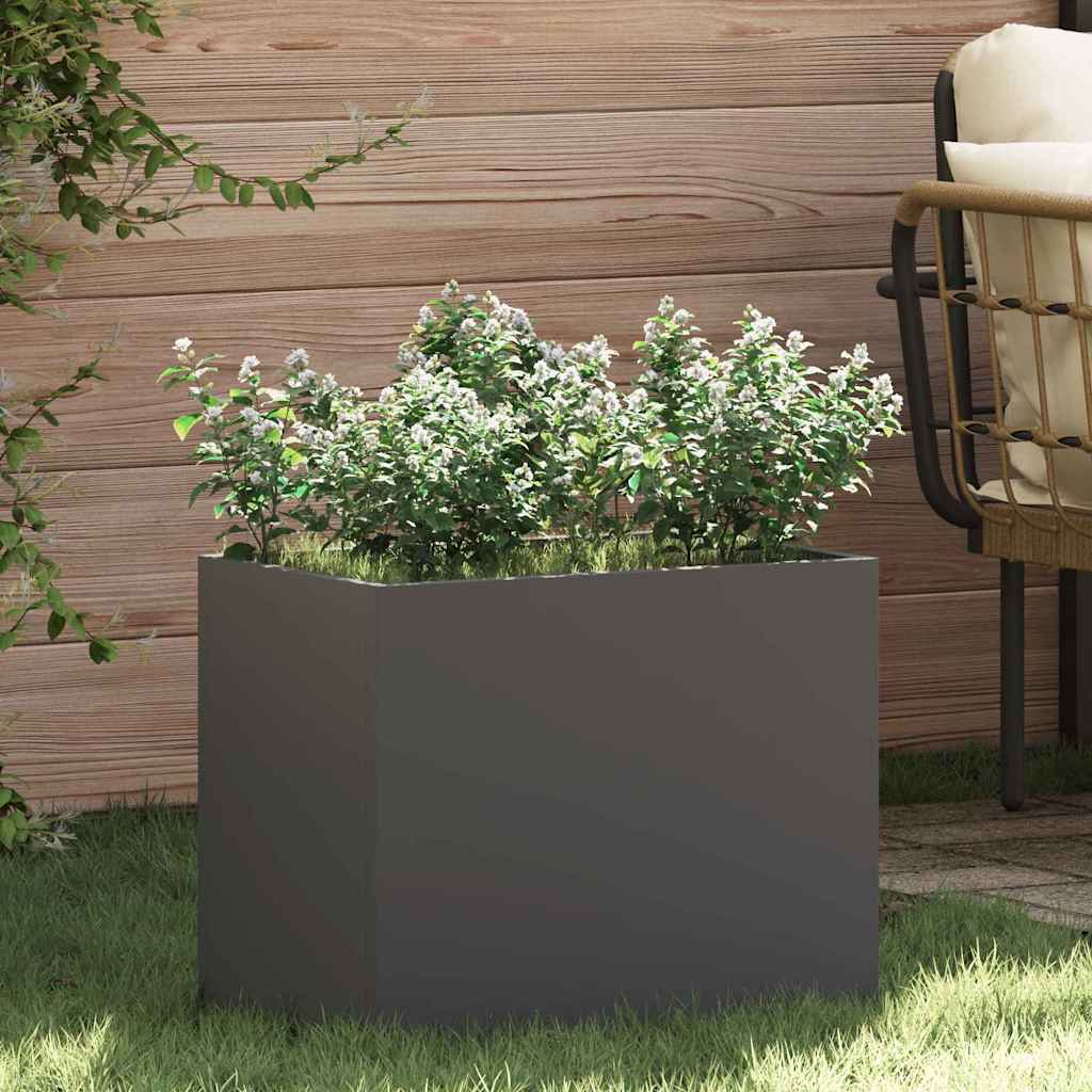 Vidaxl macetero de jardín negro 50 x 32 x 40 cm acero laminado en frío