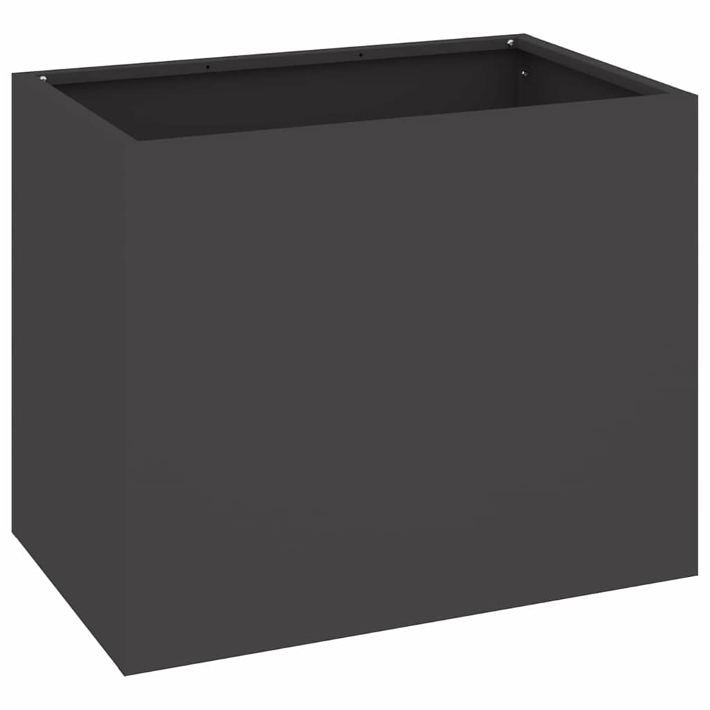 Vidaxl macetero de jardín negro 50 x 32 x 40 cm acero laminado en frío