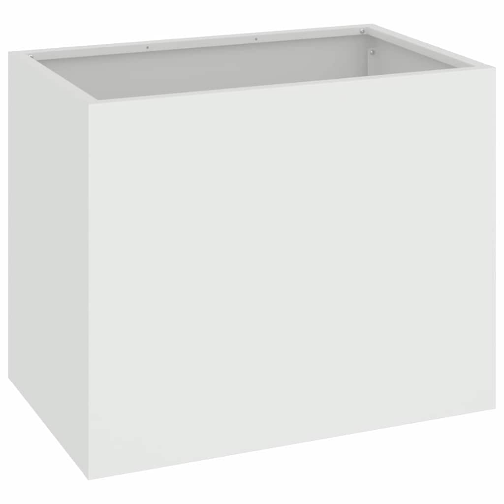 Vidaxl tuin bloempot wit 50 x 32 x 40 cm koudgewalst staal