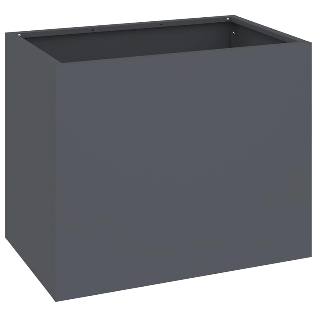 Vaso da fiori da giardino Vidaxl antracite 50 x 32 x 40 cm in acciaio laminato a freddo