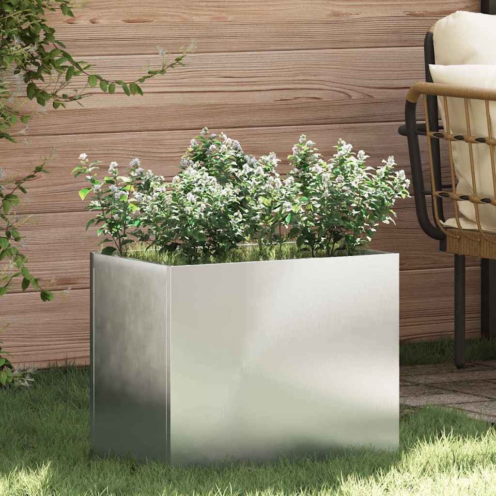 Vidaxl tuin bloempot gegalvaniseerd staal 50 x 32 x 40 cm