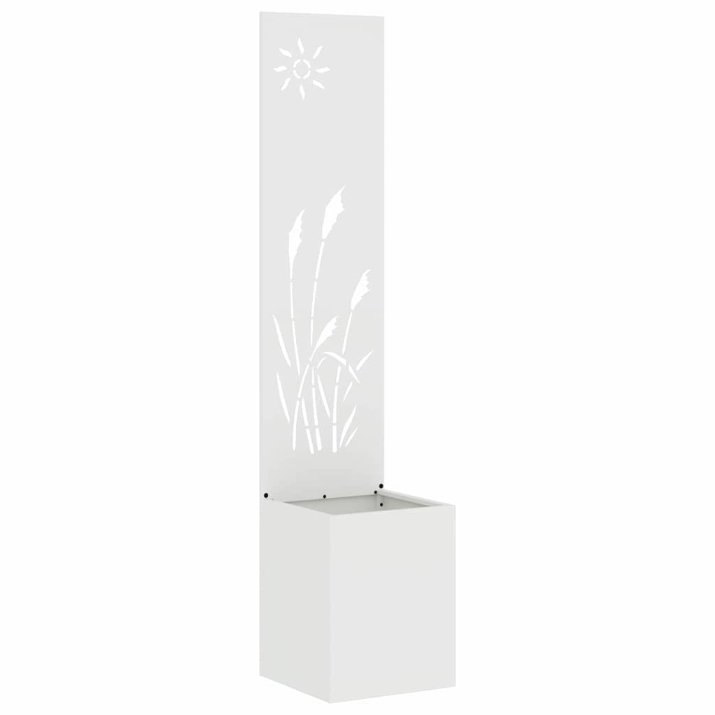 VidaXL protección visual para jardín calado blanco 32 x 140 cm acero laminado en frío