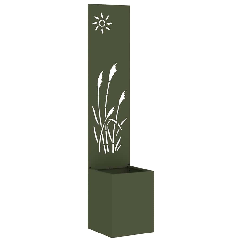 Vidaxl tuin privacy screen olijfgroen 32 x 140 cm koudgewalst staal