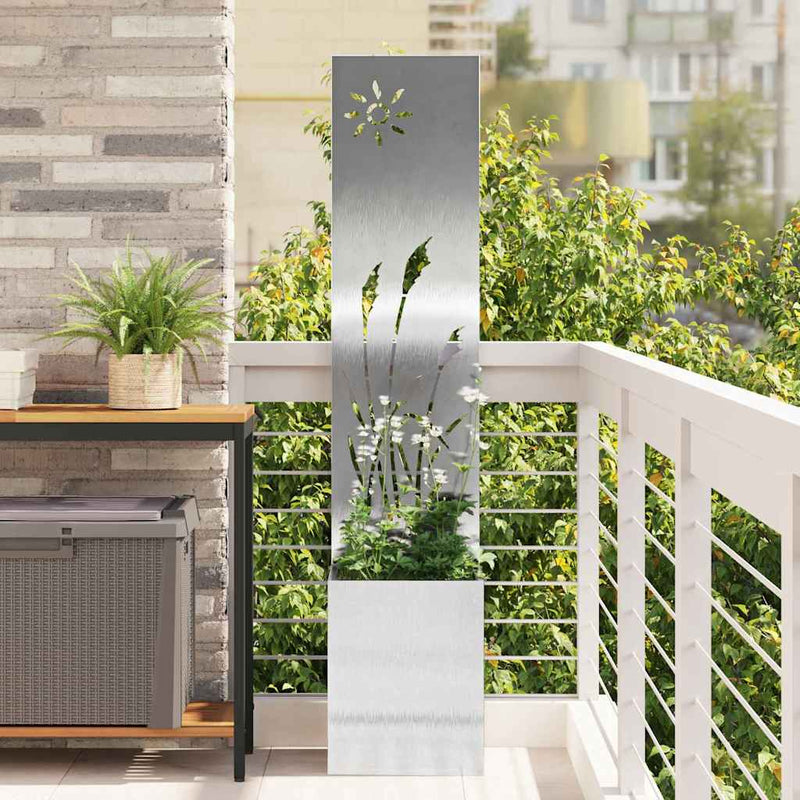 Vidaxxl protección visual para jardín plata 32 x 140 cm acero galvanizado