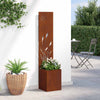 VidaXL protección visual para jardín calado oxidado 32 x 140 cm acero corten