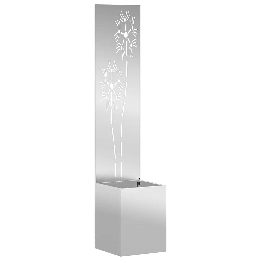 Vidaxxl protección visual para jardín plata 32 x 140 cm acero galvanizado