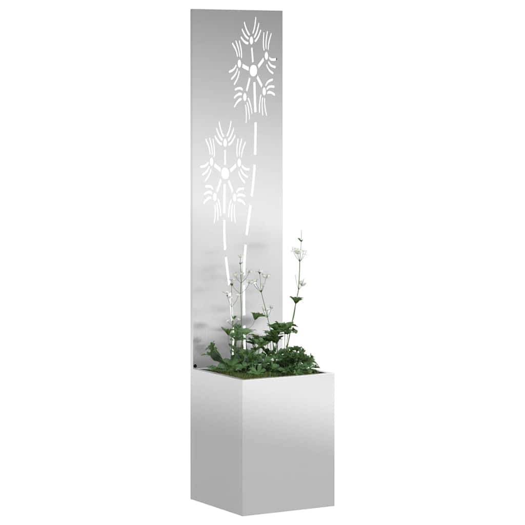 Vidaxxl protección visual para jardín plata 32 x 140 cm acero galvanizado