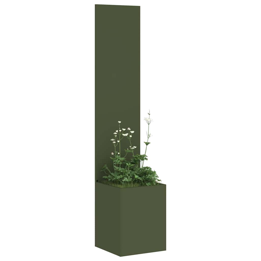 Vidaxl tuin privacy screen olijfgroen 32 x 140 cm koudgewalst staal
