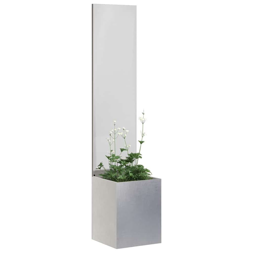 VidaXL protección visual para jardín calado plateado 32 x 140 cm acero inoxidable