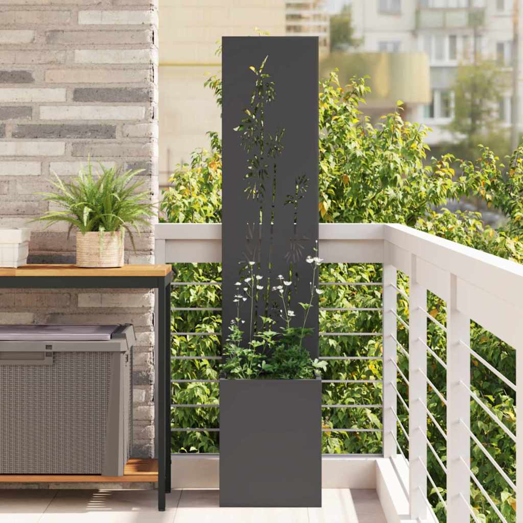 Vidaxl tuin privacy screen zwart 32 x 32 x 150 cm koudgewalst staal