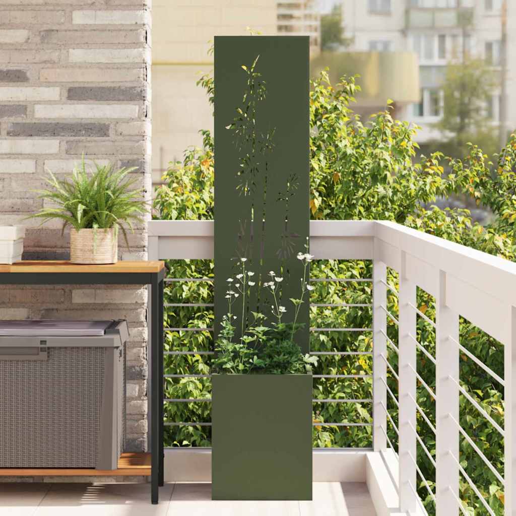 VidaXL protección visual para jardín flores verde oliva 32 x 32 x 150 cm